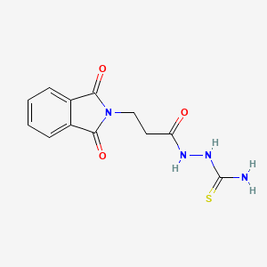 molecular formula C12H12N4O3S B7826831 2-[3-(1,3-dioxo-1,3-dihydro-2H-isoindol-2-yl)propanoyl]hydrazinecarbothioamide 