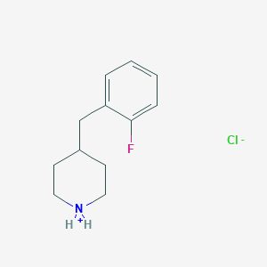 molecular formula C12H17ClFN B7826856 4-[(2-Fluorophenyl)methyl]piperidin-1-ium;chloride 