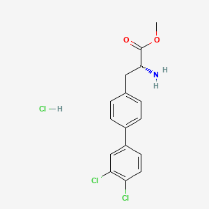 molecular formula C16H16Cl3NO2 B7826863 (R)-Methyl 2-amino-3-(3',4'-dichlorobiphenyl-4-yl)propanoate 