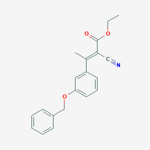 molecular formula C20H19NO3 B7826872 Ethyl 3-[3-(benzyloxy)phenyl]-2-cyanobut-2-enoate 