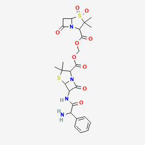 ({6-[2-Amino(phenyl)acetamido]-3,3-dimethyl-7-oxo-4-thia-1-azabicyclo[3.2.0]heptane-2-carbonyl}oxy)methyl 3,3-dimethyl-4,4,7-trioxo-4lambda~6~-thia-1-azabicyclo[3.2.0]heptane-2-carboxylate
