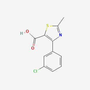 molecular formula C11H8ClNO2S B7826890 2-Methyl-4-(3-chloro)phenyl thiazole-5-carboxylic acid 