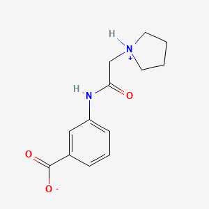 molecular formula C13H16N2O3 B7826926 3-[(2-Pyrrolidin-1-ium-1-ylacetyl)amino]benzoate 