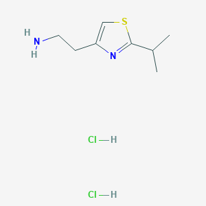 molecular formula C8H16Cl2N2S B7826975 2-(2-Isopropyl-1,3-thiazol-4-yl)ethanamine dihydrochloride 