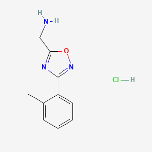 molecular formula C10H12ClN3O B7826998 [3-(2-Methylphenyl)-1,2,4-oxadiazol-5-yl]methylamine hydrochloride CAS No. 1185295-28-6