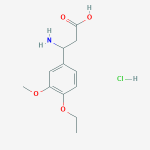 molecular formula C12H18ClNO4 B7827004 3-Amino-3-(4-ethoxy-3-methoxyphenyl)-propanoic acid hydrochloride CAS No. 34840-94-3