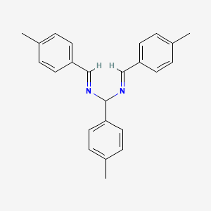 molecular formula C24H24N2 B7827059 (E)-[(4-Methylphenyl)[(E)-[(4-methylphenyl)methylidene]amino]methyl][(4-methylphenyl)methylidene]amine 
