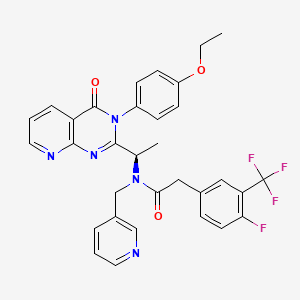 (R)-N-(1-(3-(4-ethoxyphenyl)-4-oxo-3,4-dihydropyrido[2,3-d]pyrimidin-2-yl)ethyl)-2-(4-fluoro-3-(trifluoromethyl)phenyl)-N-(pyridin-3-ylmethyl)acetamide