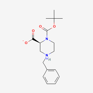 (2S)-4-benzyl-1-[(2-methylpropan-2-yl)oxycarbonyl]piperazin-4-ium-2-carboxylate