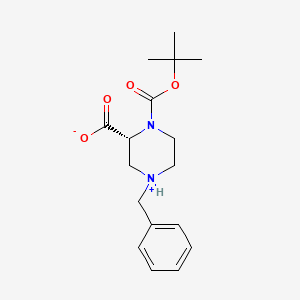 molecular formula C17H24N2O4 B7827150 (2R)-4-benzyl-1-[(2-methylpropan-2-yl)oxycarbonyl]piperazin-4-ium-2-carboxylate 