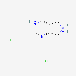 molecular formula C6H9Cl2N3 B7827151 6,7-dihydro-5H-pyrrolo[3,4-d]pyrimidine-3,6-diium;dichloride 