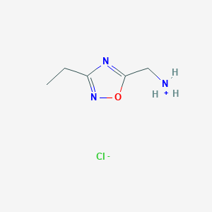 molecular formula C5H10ClN3O B7827176 (3-Ethyl-1,2,4-oxadiazol-5-yl)methylazanium;chloride 