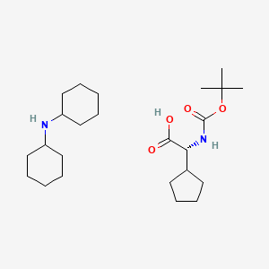 molecular formula C24H44N2O4 B7827196 N-cyclohexylcyclohexanamine;(2R)-2-cyclopentyl-2-[(2-methylpropan-2-yl)oxycarbonylamino]acetic acid 