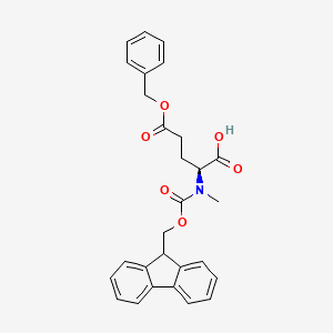 molecular formula C28H27NO6 B7827269 L-Glutamic acid, N-[(9H-fluoren-9-ylmethoxy)carbonyl]-N-methyl-, 5-(phenylmethyl) ester 