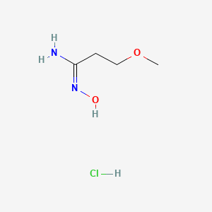 molecular formula C4H11ClN2O2 B7827380 N'-Hydroxy-3-methoxypropanimidamide hydrochloride 