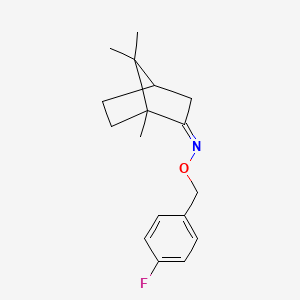 molecular formula C17H22FNO B7827462 (2Z)-N-[(4-fluorophenyl)methoxy]-1,7,7-trimethylbicyclo[2.2.1]heptan-2-imine 