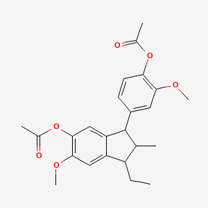 molecular formula C24H28O6 B7827479 3-[4-(acetyloxy)-3-methoxyphenyl]-1-ethyl-6-methoxy-2-methyl-2,3-dihydro-1H-inden-5-yl acetate 