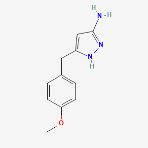 molecular formula C11H13N3O B7827484 3-(4-methoxybenzyl)-1H-pyrazol-5-amine 