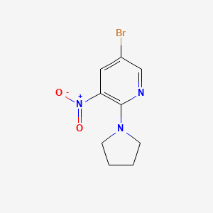 molecular formula C9H10BrN3O2 B7827492 (5-Bromo-3-nitropyridin-2-yl)pyrrolidine 