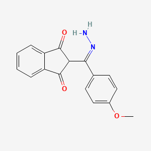 molecular formula C17H14N2O3 B7827739 2-(2-Aza-1-(4-methoxyphenyl)-2-(amino)vinyl)indane-1,3-dione 
