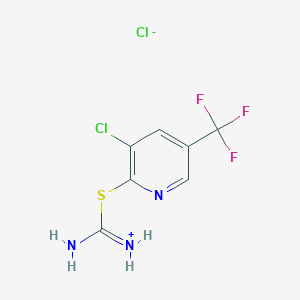 molecular formula C7H6Cl2F3N3S B7827743 {[3-Chloro-5-(trifluoromethyl)pyridin-2-yl]sulfanyl}methanimidamide hydrochloride 