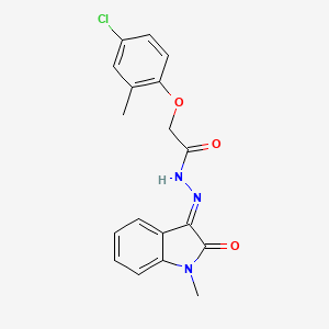 2-(4-chloro-2-methylphenoxy)-N-[(E)-(1-methyl-2-oxoindol-3-ylidene)amino]acetamide