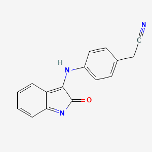 2-[4-[(2-oxoindol-3-yl)amino]phenyl]acetonitrile