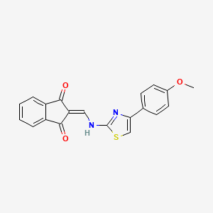 molecular formula C20H14N2O3S B7827782 2-[[[4-(4-methoxyphenyl)-1,3-thiazol-2-yl]amino]methylidene]indene-1,3-dione 