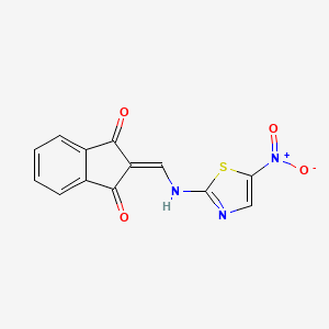 molecular formula C13H7N3O4S B7827814 2-[[(5-nitro-1,3-thiazol-2-yl)amino]methylidene]indene-1,3-dione 