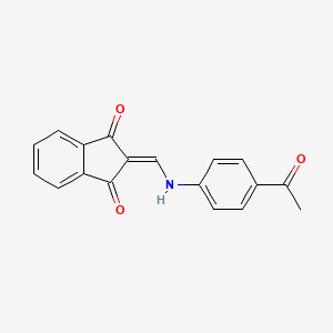 molecular formula C18H13NO3 B7827822 2-[(4-acetylanilino)methylidene]indene-1,3-dione 