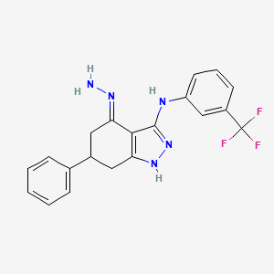 6-phenyl-3-((3-(trifluoromethyl)phenyl)amino)-5,6,7-trihydro1H-indazol-4-hydrazone