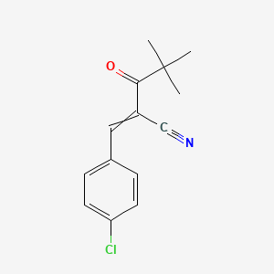 molecular formula C14H14ClNO B7827862 2-[(4-Chlorophenyl)methylidene]-4,4-dimethyl-3-oxopentanenitrile 