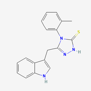 molecular formula C18H16N4S B7827872 5-(Indol-3-ylmethyl)-4-(2-methylphenyl)-1,2,4-triazole-3-thiol CAS No. 7243-20-1