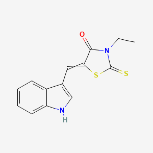 molecular formula C14H12N2OS2 B7827969 3-ethyl-5-(1H-indol-3-ylmethylidene)-2-sulfanylidene-1,3-thiazolidin-4-one 