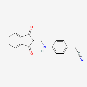 molecular formula C18H12N2O2 B7827972 2-[4-[(1,3-dioxoinden-2-ylidene)methylamino]phenyl]acetonitrile 