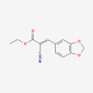 molecular formula C13H11NO4 B7828096 2-Propenoic acid, 3-(1,3-benzodioxol-5-yl)-2-cyano-, ethyl ester 