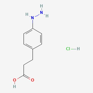 molecular formula C9H13ClN2O2 B7828148 3-(4-Hydrazinylphenyl)propanoic acid hydrochloride 