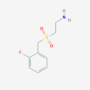 molecular formula C9H12FNO2S B7828156 2-[(2-Fluorophenyl)methanesulfonyl]ethan-1-amine 