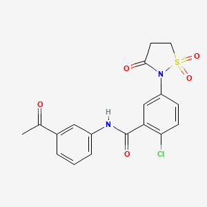 N-(3-acetylphenyl)-2-chloro-5-(1,1-dioxido-3-oxo-1,2-thiazolidin-2-yl)benzamide