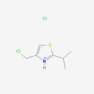 molecular formula C7H11Cl2NS B7828436 4-(Chloromethyl)-2-propan-2-yl-1,3-thiazol-3-ium;chloride 