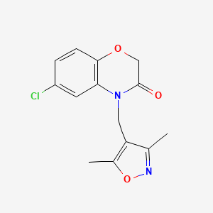 molecular formula C14H13ClN2O3 B7828443 6-chloro-4-[(3,5-dimethyl-1,2-oxazol-4-yl)methyl]-2H-1,4-benzoxazin-3(4H)-one 