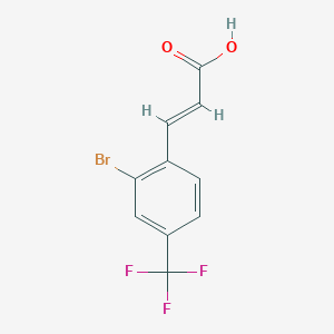 molecular formula C10H6BrF3O2 B7828492 2-Bromo-4-(trifluoromethyl)cinnamic acid 