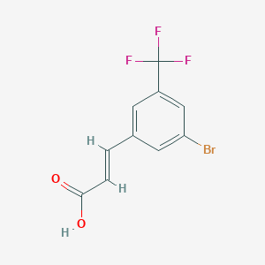 molecular formula C10H6BrF3O2 B7828503 3-Bromo-5-(trifluoromethyl)cinnamicacid 