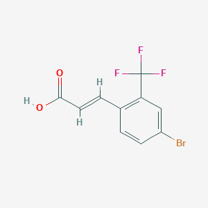 molecular formula C10H6BrF3O2 B7828509 4-Bromo-2-(trifluoromethyl)cinnamic acid 