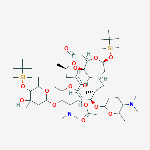 molecular formula C57H104N2O15Si2 B7828798 2'-O-Acetyl-4''-O-tert-butyldimethylsilylspiramycin I 3,18-(O-tert-Butyldimethylsilyl)acetal 