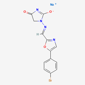 sodium;3-[(E)-[5-(4-bromophenyl)-1,3-oxazol-2-yl]methylideneamino]-5-oxo-4H-imidazol-2-olate