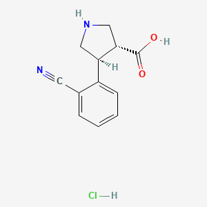 molecular formula C12H13ClN2O2 B7828819 trans-4-(2-Cyanophenyl)pyrrolidine-3-carboxylic acid hydrochloride CAS No. 1632286-12-4