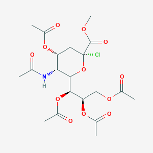 molecular formula C20H28ClNO12 B7828862 methyl (2R,4R,5R)-5-acetamido-4-acetyloxy-2-chloro-6-[(1S,2R)-1,2,3-triacetyloxypropyl]oxane-2-carboxylate 