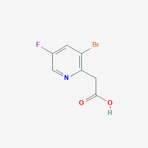 molecular formula C7H5BrFNO2 B7828889 2-(3-Bromo-5-fluoropyridin-2-yl)acetic acid 