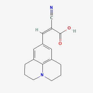 molecular formula C16H16N2O2 B7828901 (2Z)-2-cyano-3-(2,3,6,7-tetrahydro-1H,5H-pyrido[3,2,1-ij]quinolin-9-yl)acrylic acid 
